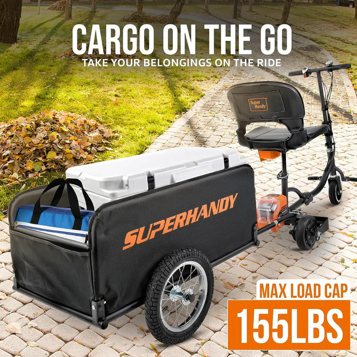 Super Handy Scooter Cargo Trailer - 155 lbs Capacity, Lightweight, Tool Free Assembly
